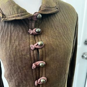 Greenish brown rustic jacket made by Crossfox